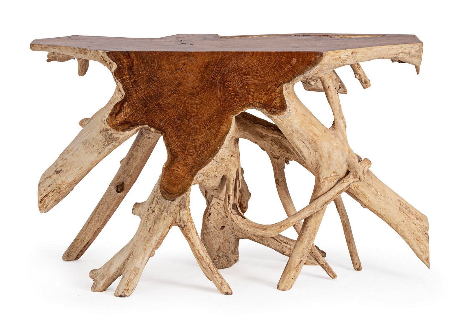 Consolle "Lisandra" struttura in radici di teak originali per decorazioni ambienti in Credenze Decor Space - Altamura, commercioVirtuoso.it