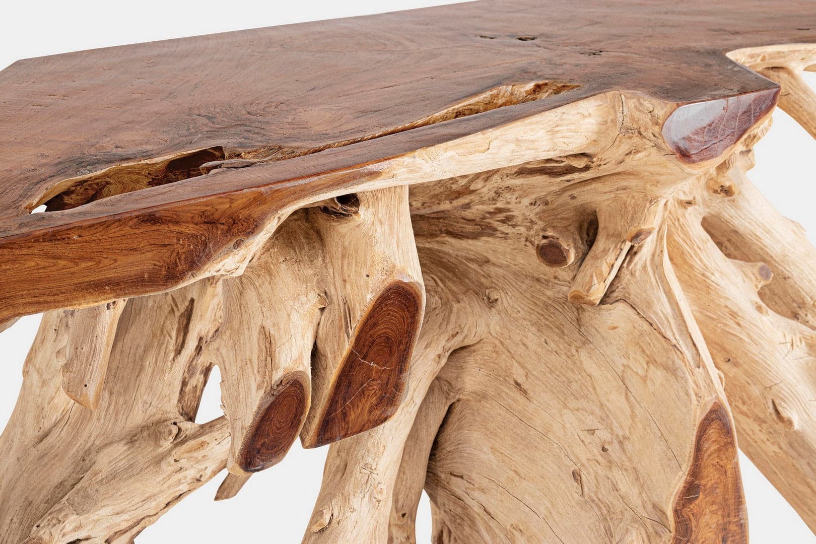 Consolle "Lisandra" struttura in radici di teak originali per decorazioni ambienti in Credenze Decor Space - Altamura, commercioVirtuoso.it