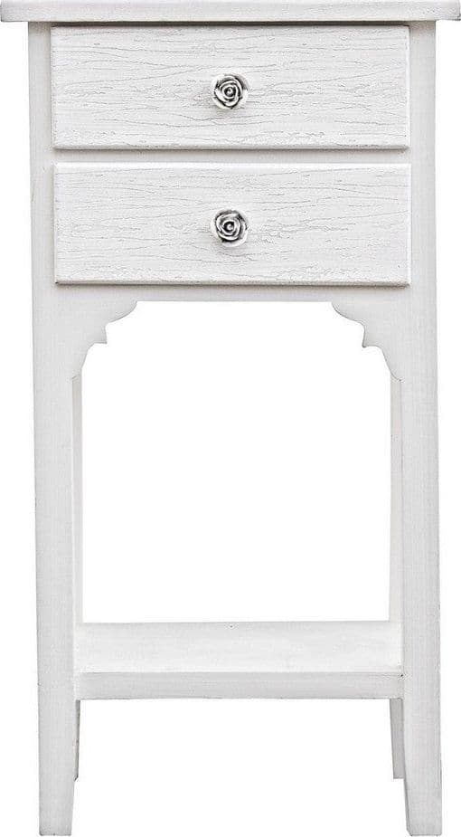 Mobiletto "Blanc" struttura in legno MDF con 2 cassetti per interni - 3