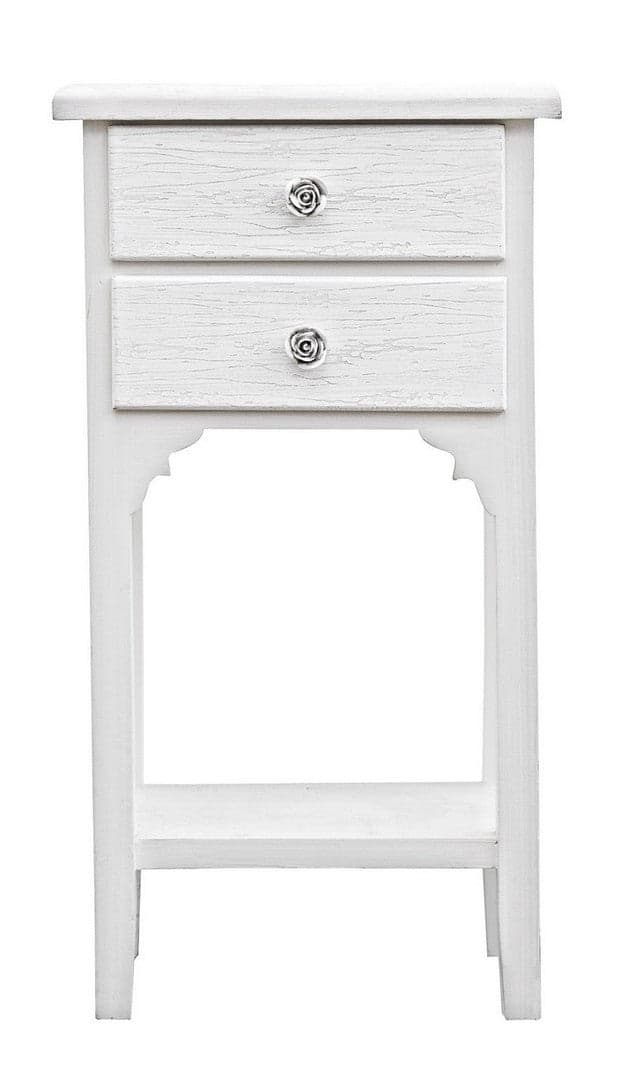 Mobiletto "Blanc" struttura in legno MDF con 2 cassetti per interni in Comò e cassettiere Decor Space - Altamura, commercioVirtuoso.it