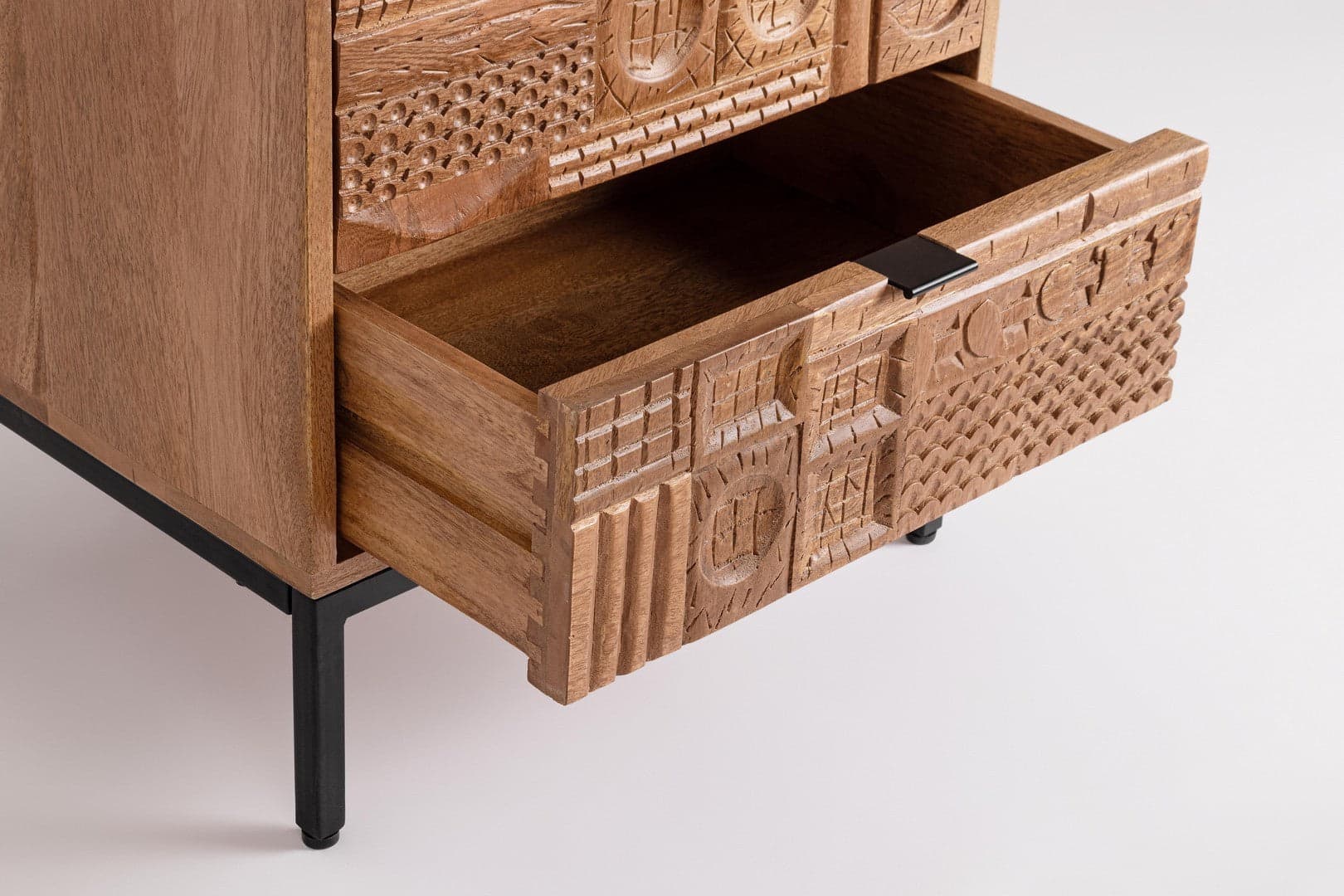 Comodino "Kindia" struttura in legno di mango massiccio per interni in Comodini Decor Space - Altamura, commercioVirtuoso.it
