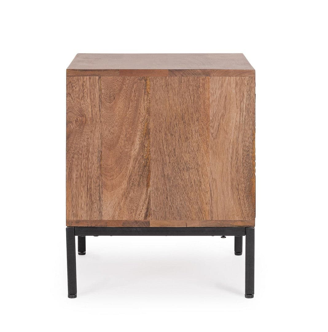Comodino "Kindia" struttura in legno di mango massiccio per interni in Comodini Decor Space - Altamura, commercioVirtuoso.it