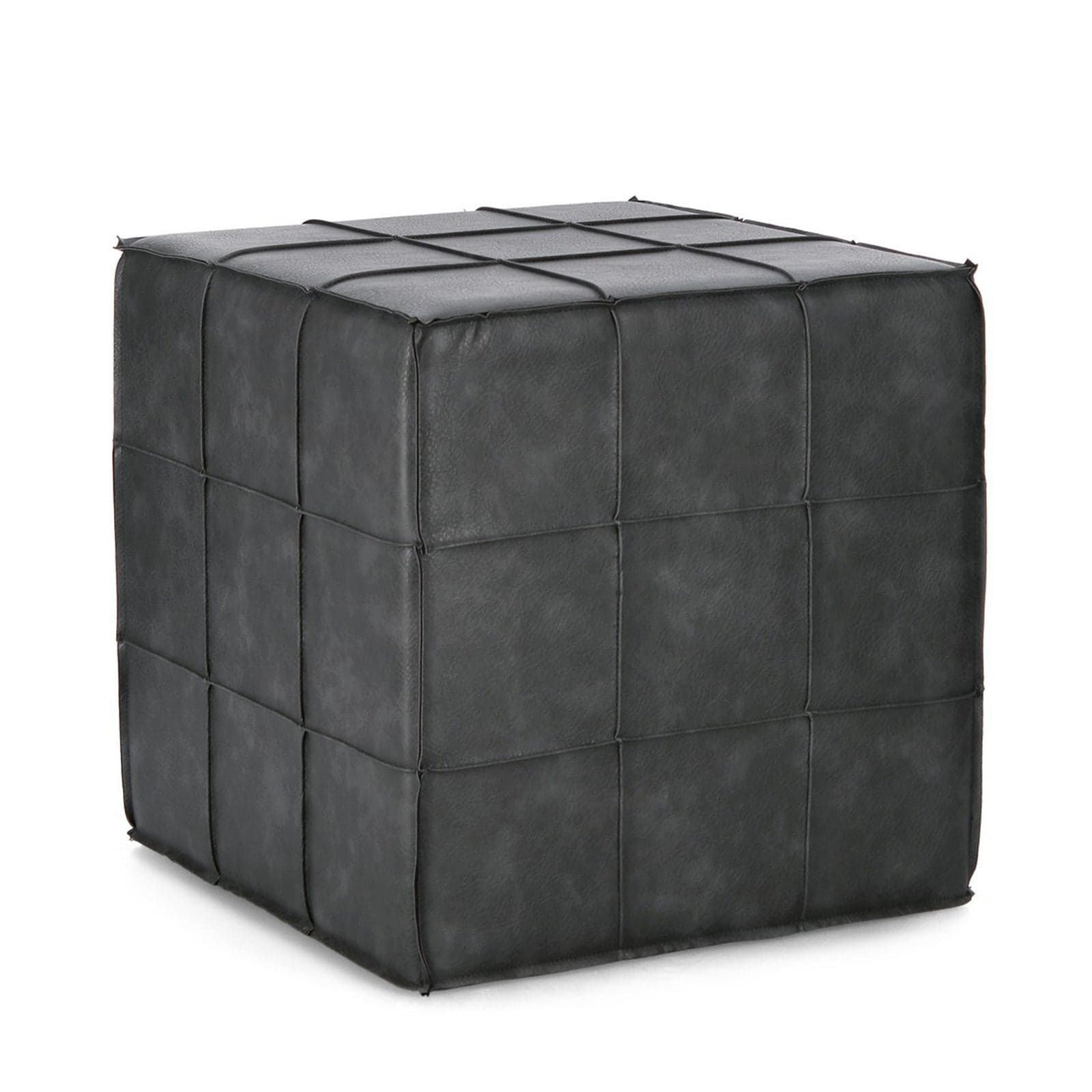Pouf "Larisa" struttura in MDF rivestimento in semilpelle per interno