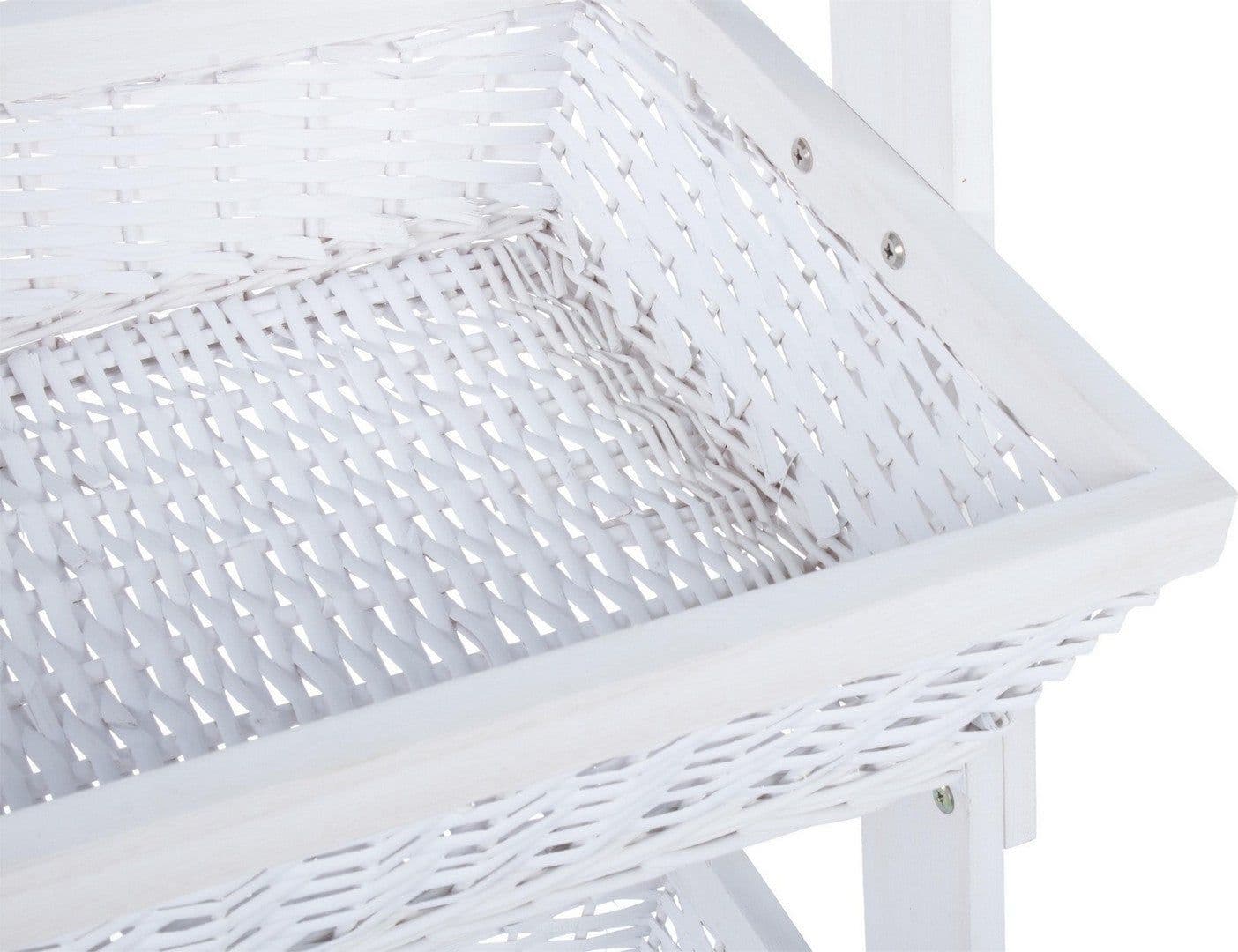 Espositore "Darik" colore bianco con 8 cesti in salice per interni in Tavoli da sala da pranzo Decor Space - Altamura, commercioVirtuoso.it