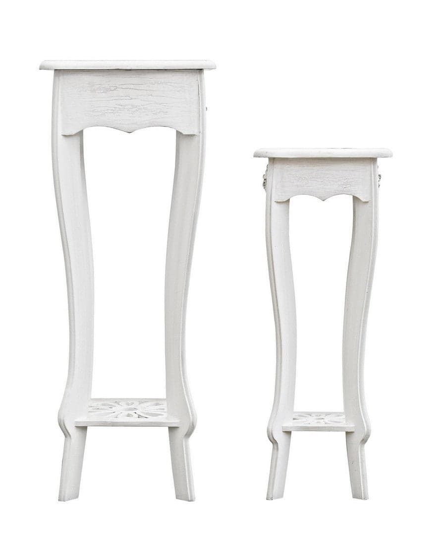 Comodino "Blanc" porta lampada struttura in legno MDF per interni set da 2 in Comodini Decor Space - Altamura, commercioVirtuoso.it
