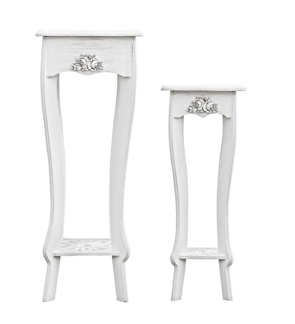Comodino "Blanc" porta lampada struttura in legno MDF per interni set da 2 in Comodini Decor Space - Altamura, commercioVirtuoso.it