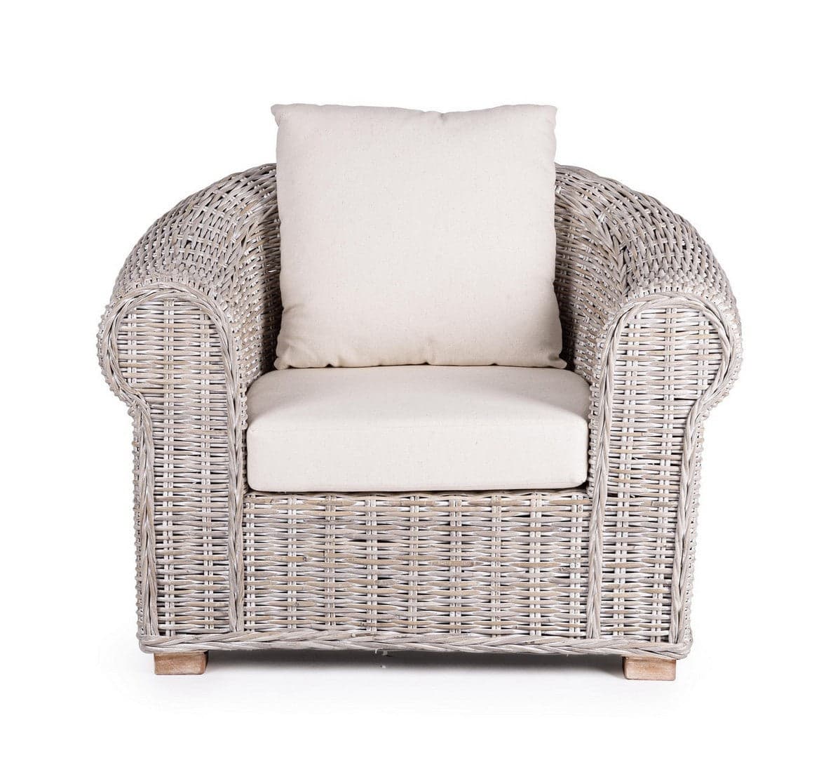 Poltrona "Coba" struttura in rattan intreccio in kubu per interno in Poltrone Decor Space - Altamura, commercioVirtuoso.it