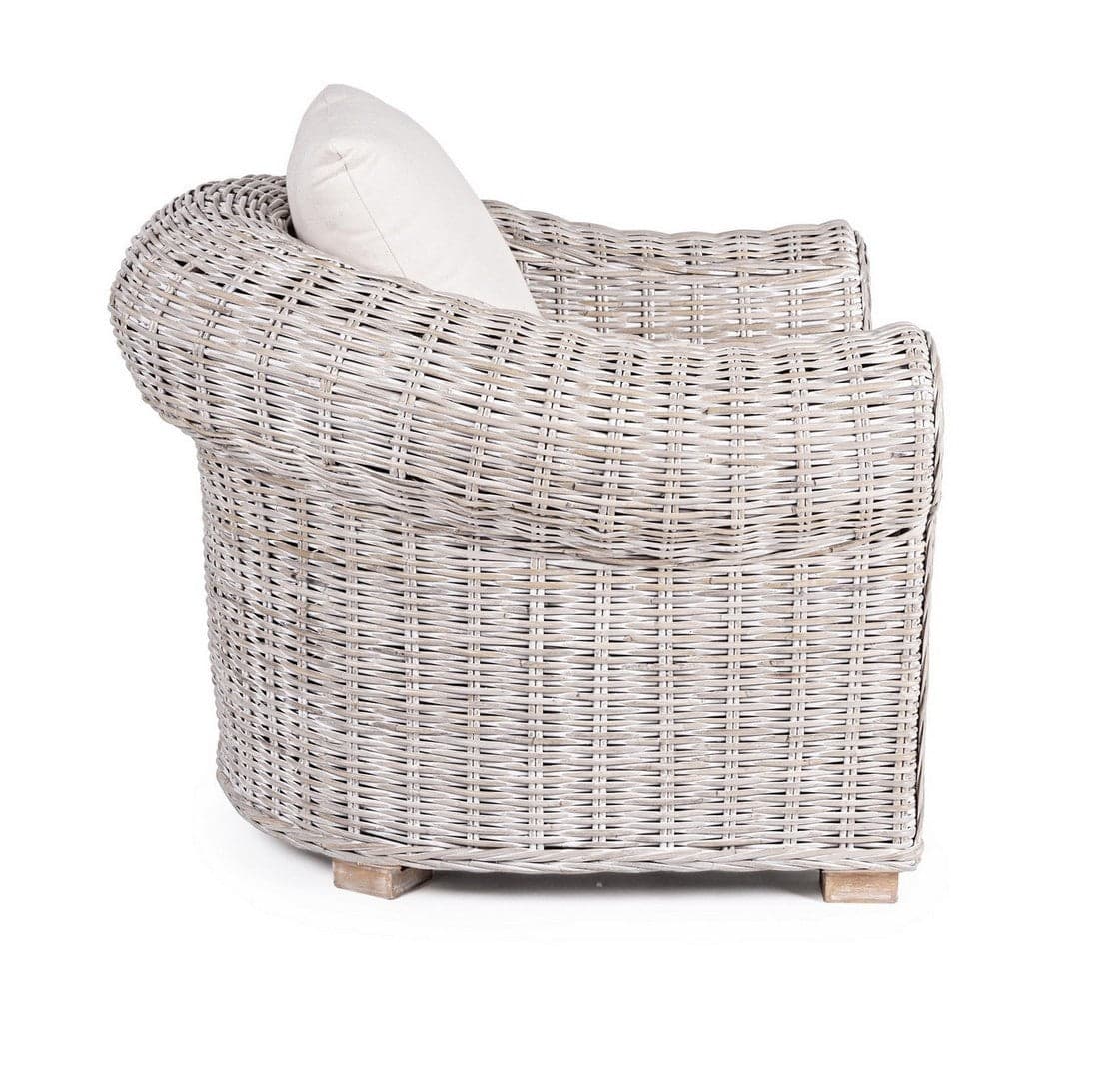 Poltrona "Coba" struttura in rattan intreccio in kubu per interno in Poltrone Decor Space - Altamura, commercioVirtuoso.it