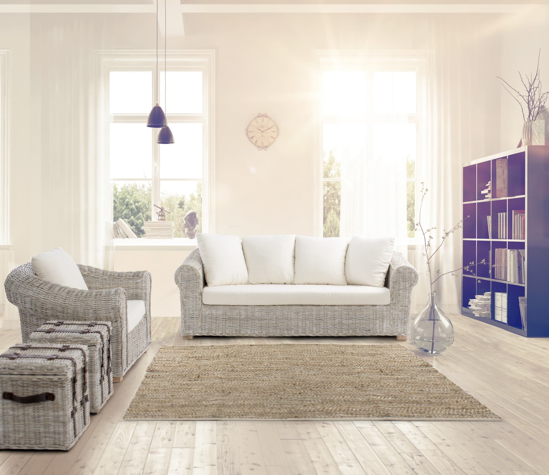 Poltrona "Coba" struttura in rattan intreccio in kubu per interno in Poltrone Decor Space - Altamura, commercioVirtuoso.it