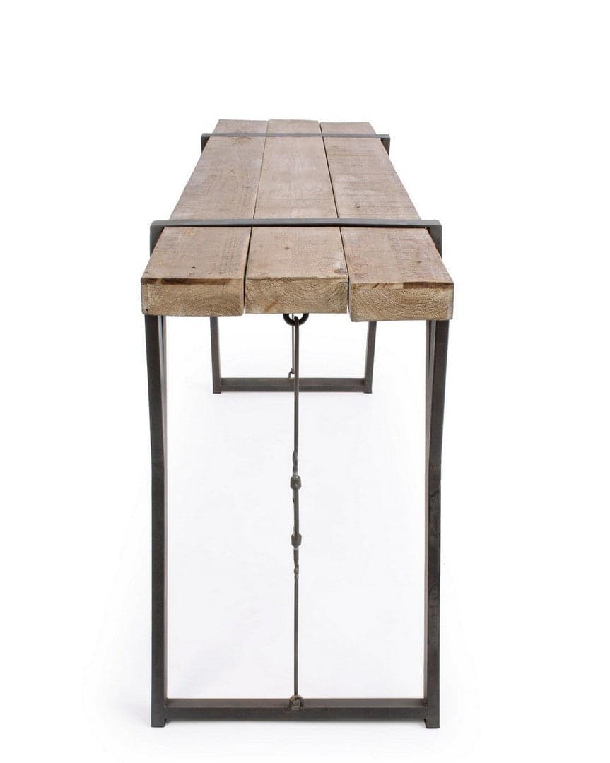 Consolle "Blocks" con struttura in acciaio e ripiano in legno di abete 153 x h 76 cm in Credenze Decor Space - Altamura, commercioVirtuoso.it