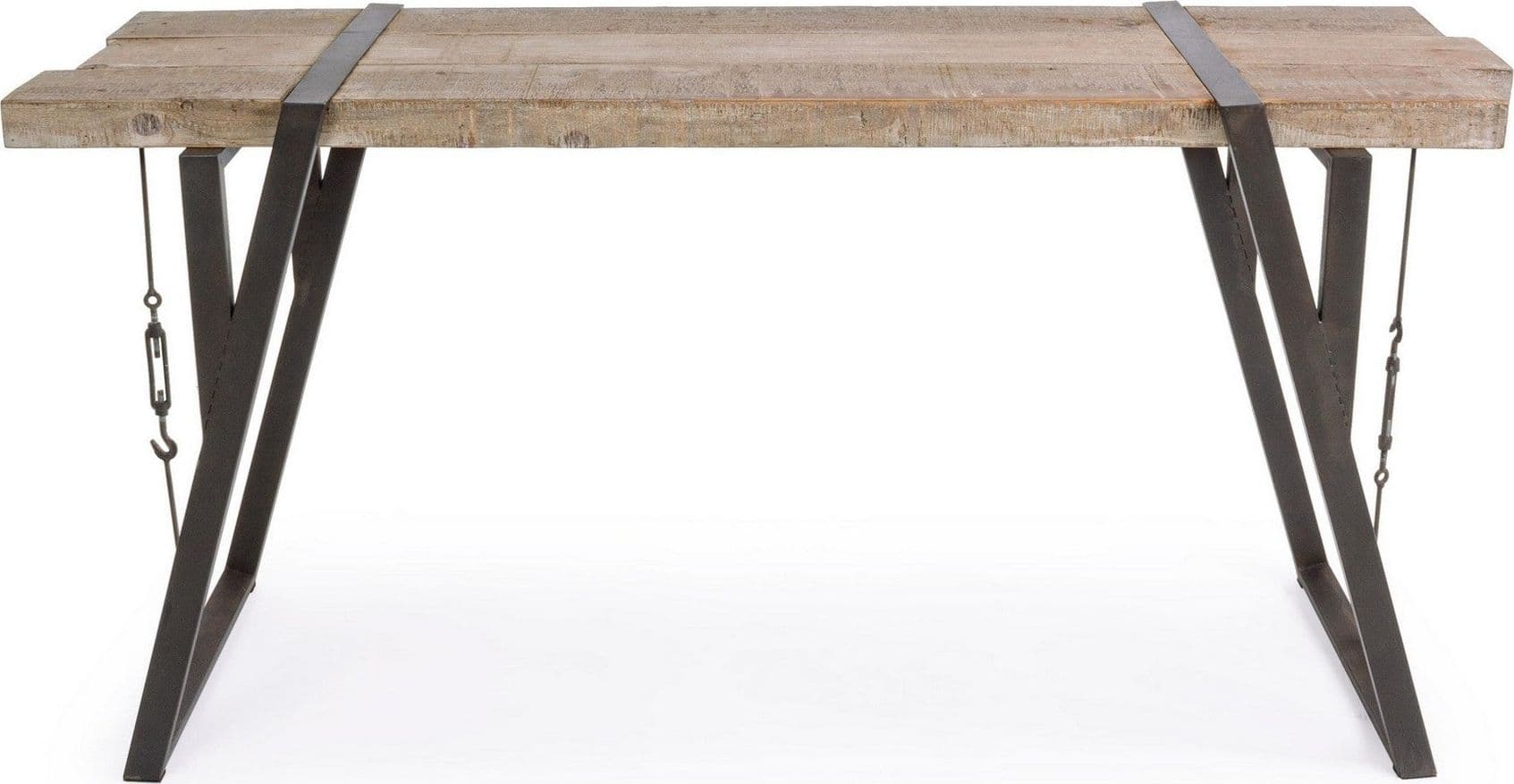 Consolle "Blocks" con struttura in acciaio e ripiano in legno di abete 153 x h 76 cm in Credenze Decor Space - Altamura, commercioVirtuoso.it