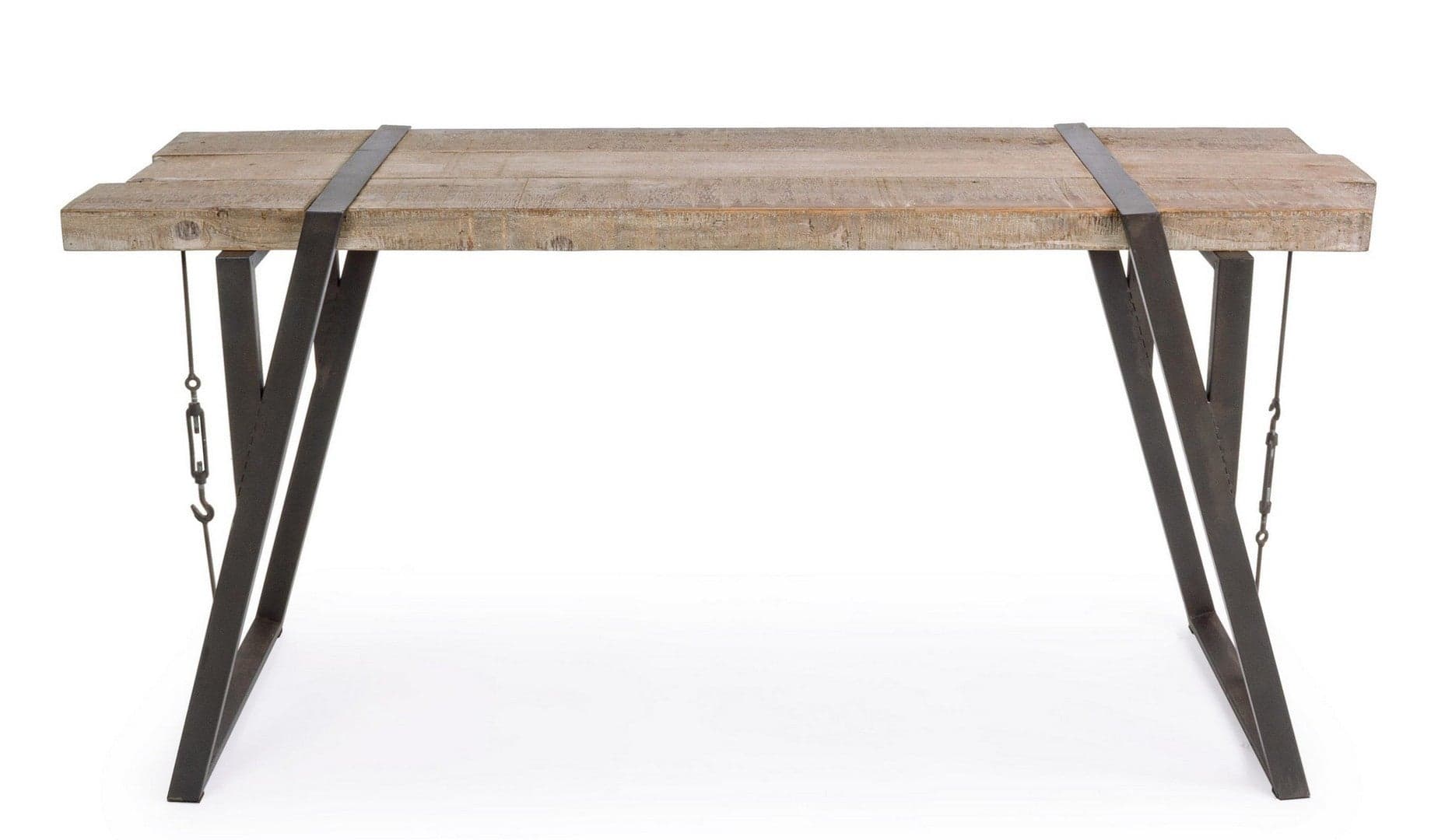 Consolle "Blocks" con struttura in acciaio e ripiano in legno di abete 153 x h 76 cm in Credenze Decor Space - Altamura, commercioVirtuoso.it