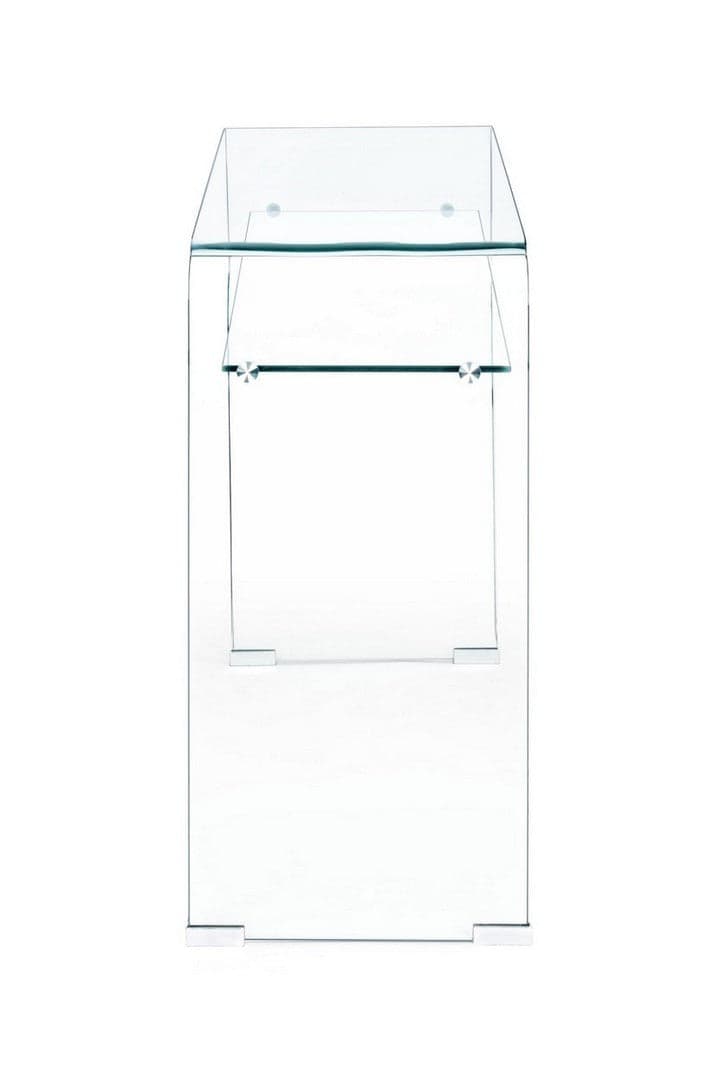Scrivania "Iride" 2 posti con struttura in vetro trasparente 110 X 35 cm per ufficio e cameretta in Credenze Decor Space - Altamura, commercioVirtuoso.it