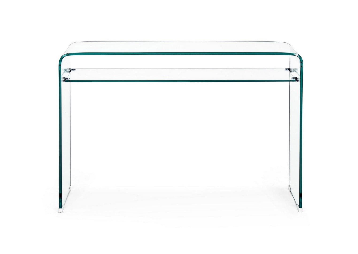 Scrivania "Iride" 2 posti con struttura in vetro trasparente 110 X 35 cm per ufficio e cameretta in Credenze Decor Space - Altamura, commercioVirtuoso.it