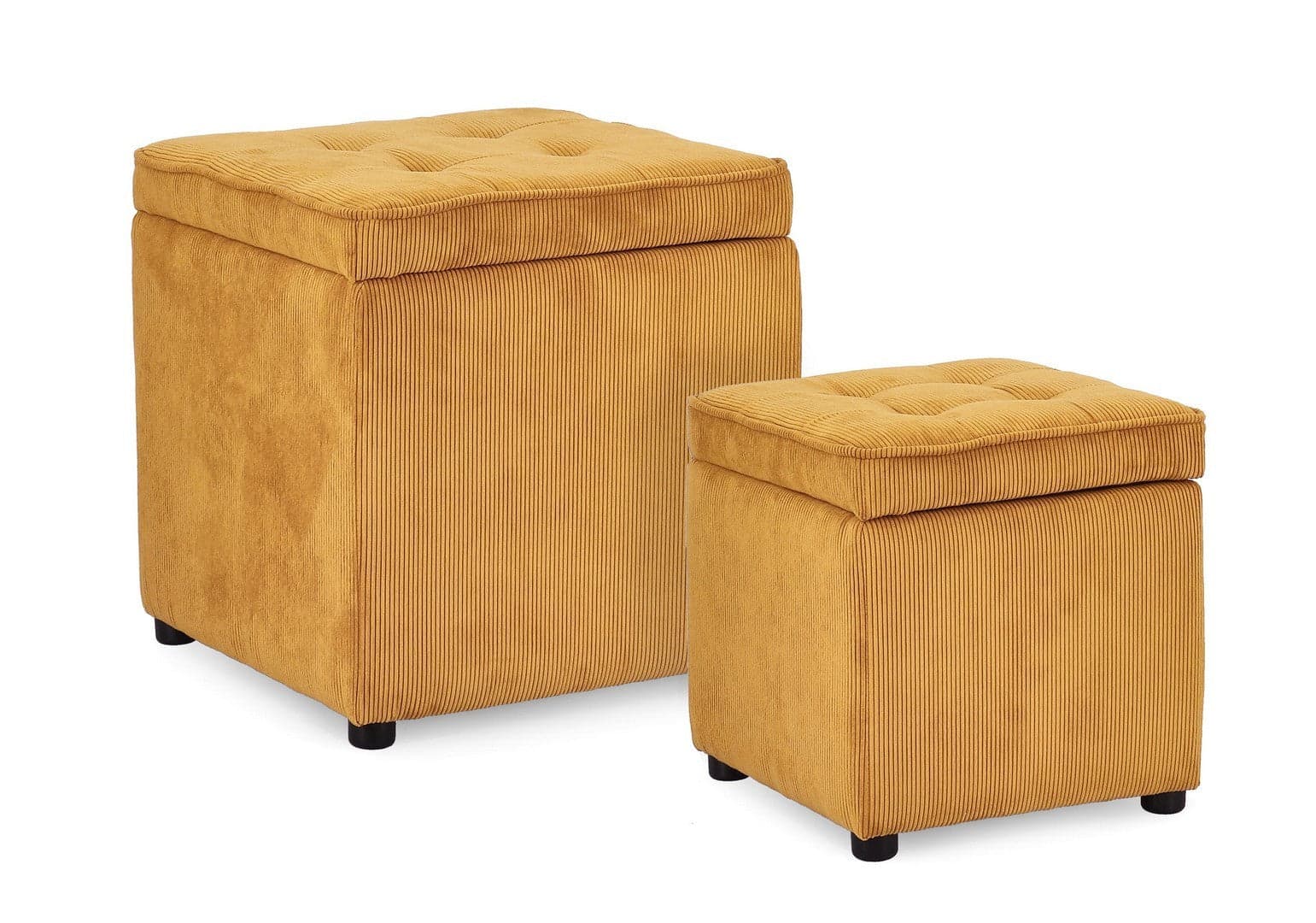 Pouf contenitore "Dylan" struttura in legno di pino rivestimento in poliestere per interno in Ottomane e poggiapiedi Decor Space - Altamura, commercioVirtuoso.it