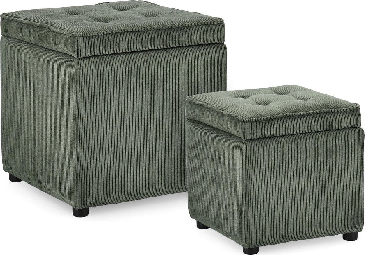 Pouf contenitore "Dylan" struttura in legno di pino rivestimento in poliestere per interno in Ottomane e poggiapiedi Decor Space - Altamura, commercioVirtuoso.it