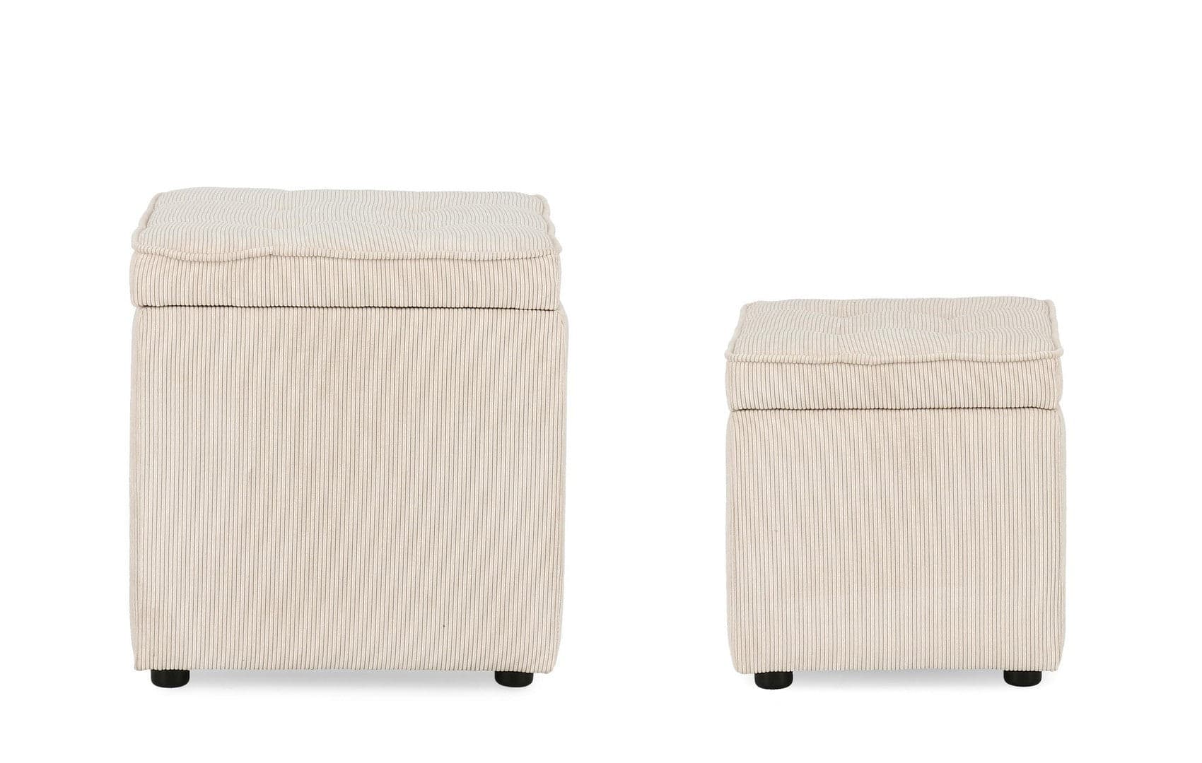 Pouf contenitore "Dylan" struttura in legno di pino rivestimento in poliestere per interno in Ottomane e poggiapiedi Decor Space - Altamura, commercioVirtuoso.it