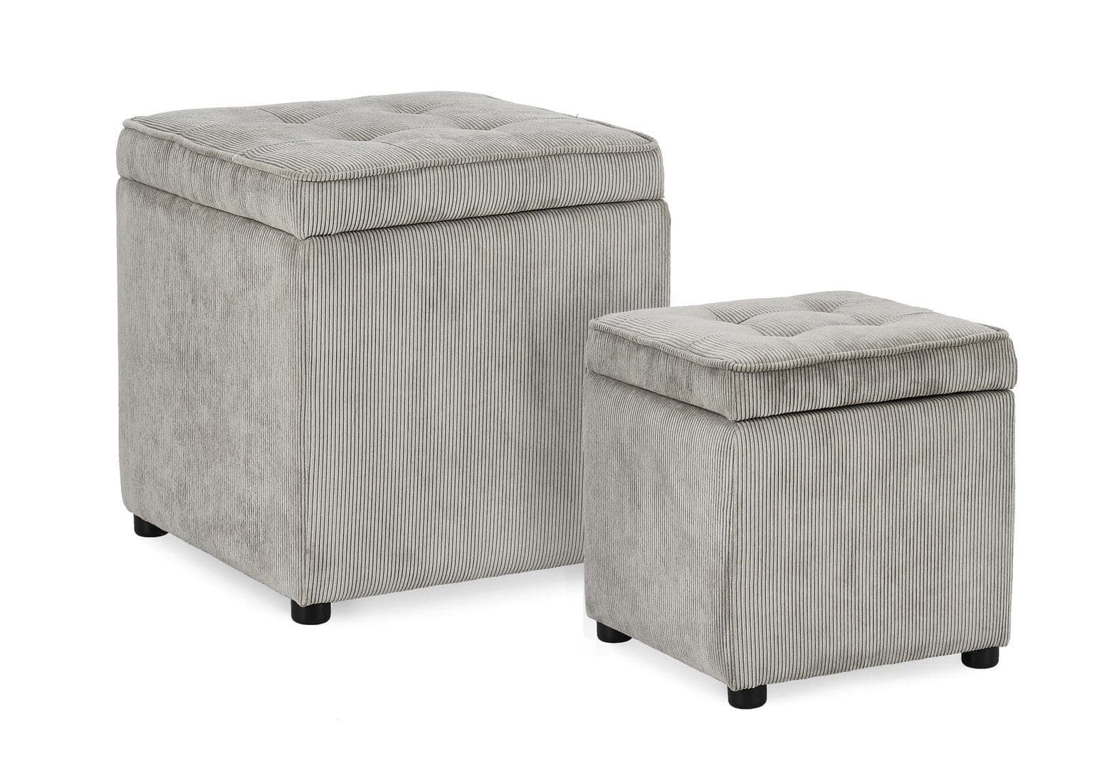 Pouf contenitore "Dylan" struttura in legno di pino rivestimento in poliestere per interno in Ottomane e poggiapiedi Decor Space - Altamura, commercioVirtuoso.it