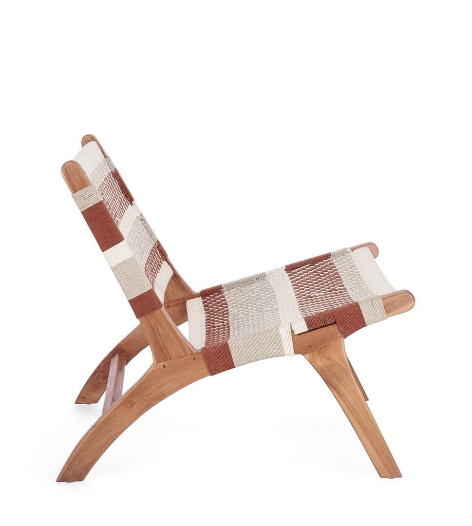 Poltrona "Mirielle" struttura in legno teak seduta e schienale con intreccio in corda per interno in Poltrone Decor Space - Altamura, commercioVirtuoso.it