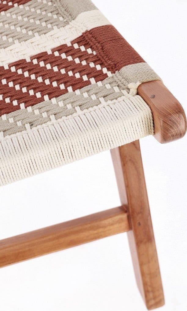 Poltrona "Mirielle" struttura in legno teak seduta e schienale con intreccio in corda per interno in Poltrone Decor Space - Altamura, commercioVirtuoso.it