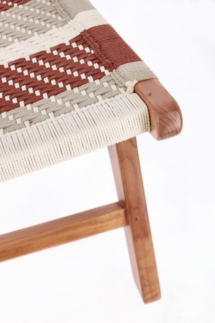 Poltrona "Mirielle" struttura in legno teak seduta e schienale con intreccio in corda per interno in Poltrone Decor Space - Altamura, commercioVirtuoso.it