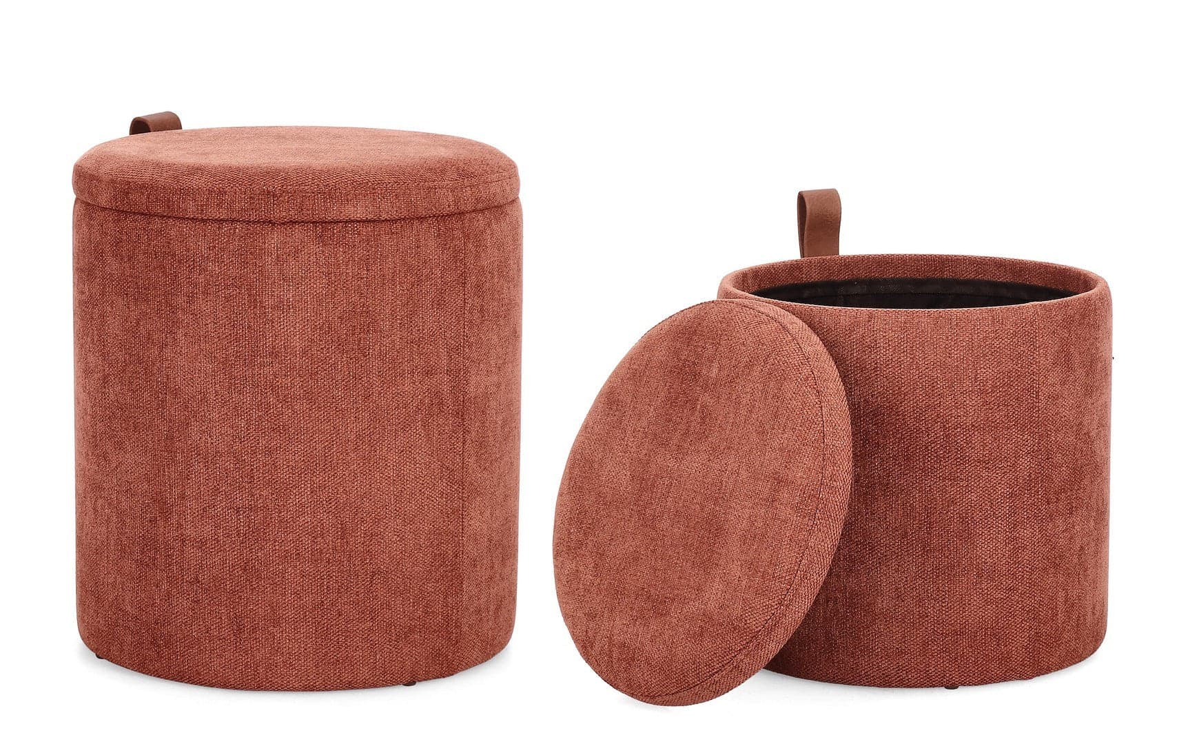 Pouf "Katia" contenitore struttura in MDF rivestimento in poliestere per interno set da 2 in Ottomane e poggiapiedi Decor Space - Altamura, commercioVirtuoso.it