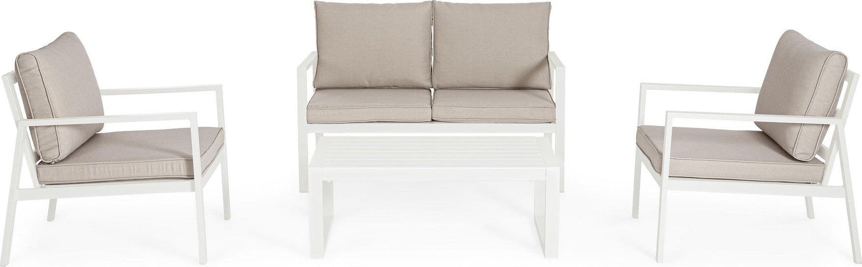 Salotto con poltrone e tavolino "Hilde" struttura in alluminio per veranda e giardino - 10