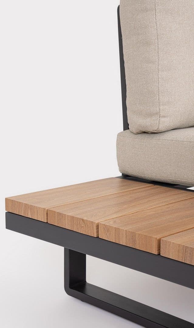 Salotto con poltrone e tavolino "Zelmar" struttura in alluminio per veranda e giardino in Set di mobili Decor Space - Altamura, commercioVirtuoso.it