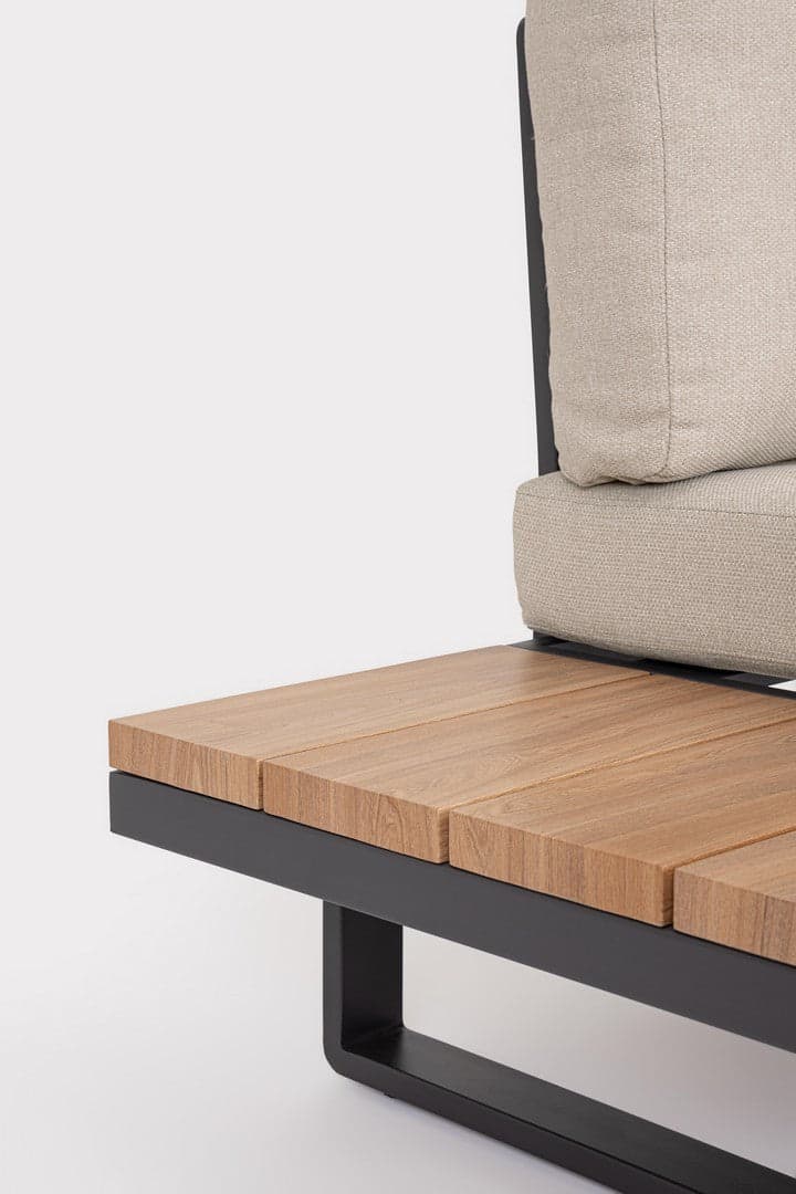 Salotto con poltrone e tavolino "Zelmar" struttura in alluminio per veranda e giardino in Set di mobili Decor Space - Altamura, commercioVirtuoso.it