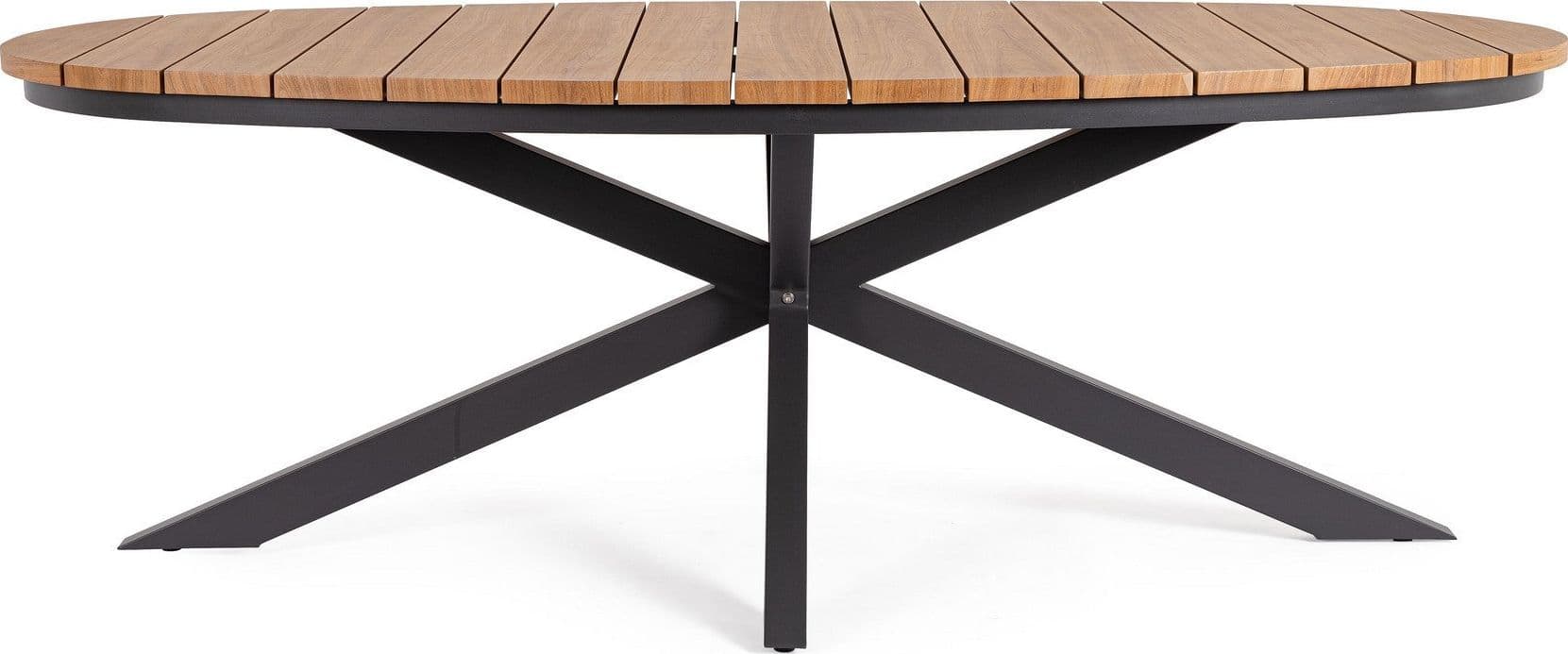 Tavolo "Zelmar" struttura in alluminio verniciato a polvere piano effetto legno per arredo casa in Tavoli da sala da pranzo Decor Space - Altamura, commercioVirtuoso.it
