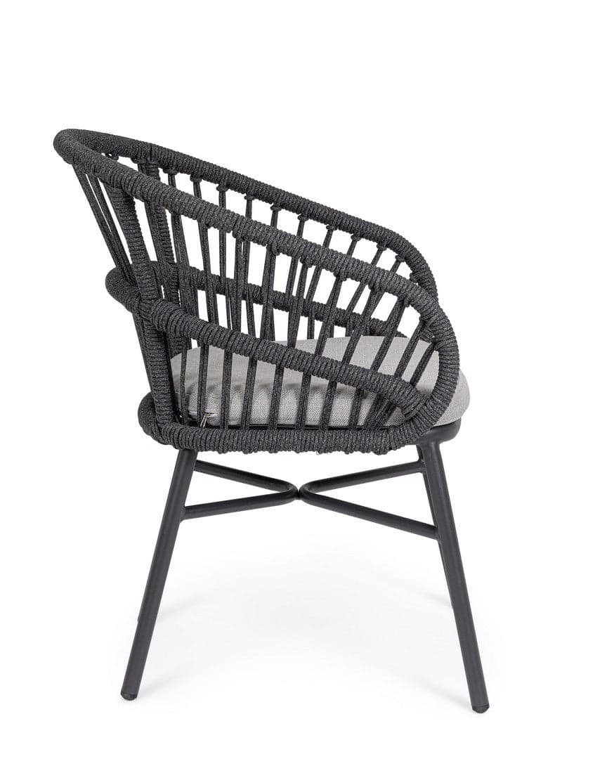 Sedia "Odivelas" struttura in alluminio con cuscino per esterni in Sedie Decor Space - Altamura, commercioVirtuoso.it
