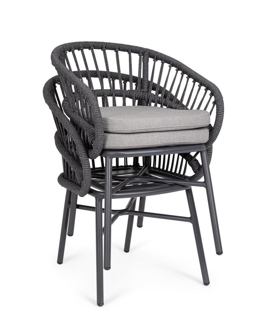Sedia "Odivelas" struttura in alluminio con cuscino per esterni in Sedie Decor Space - Altamura, commercioVirtuoso.it