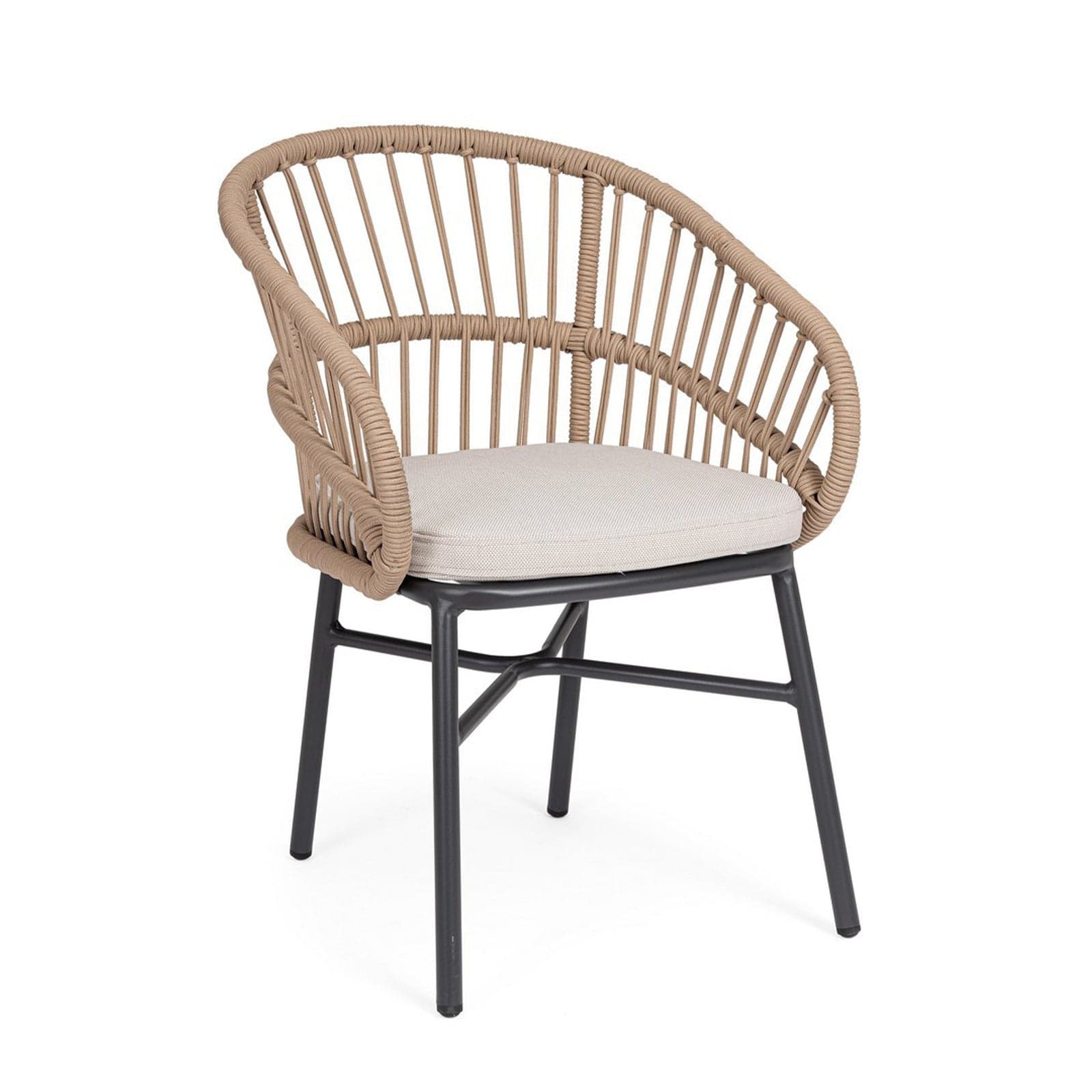 Sedia "Odivelas" struttura in alluminio con cuscino per esterni in Sedie Decor Space - Altamura, commercioVirtuoso.it