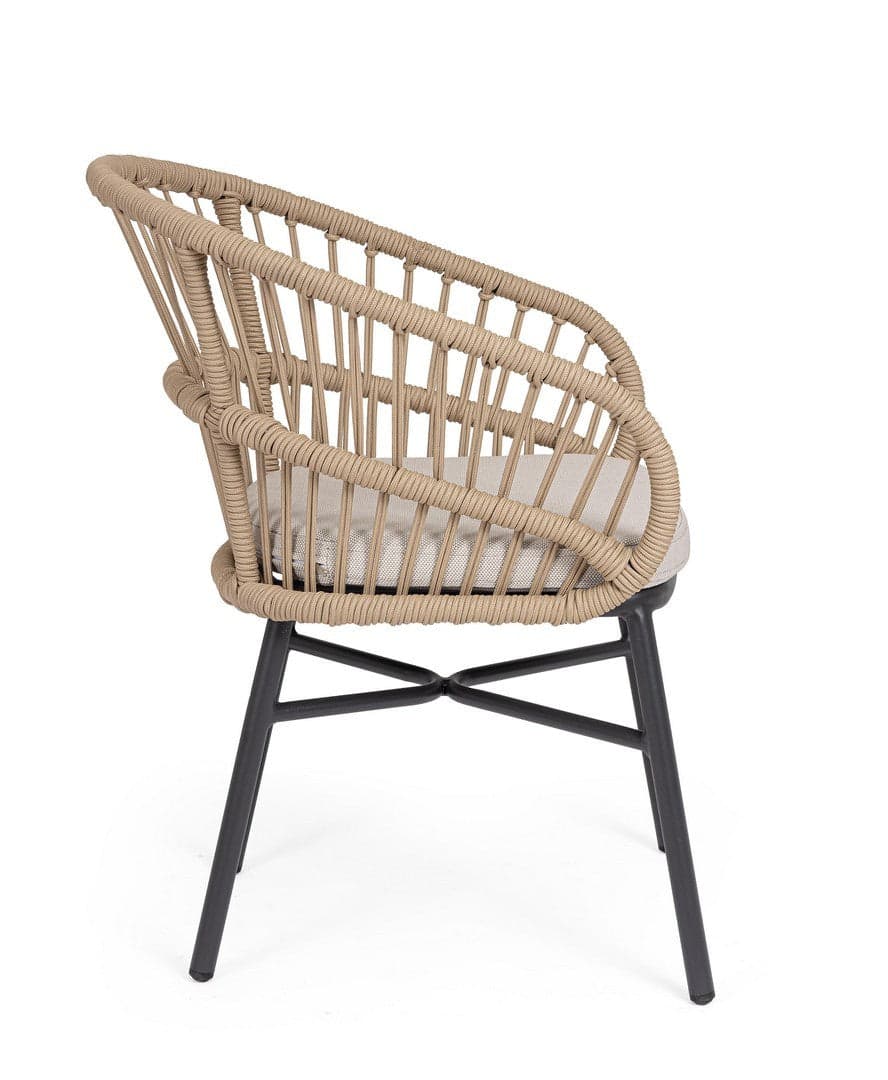 Sedia "Odivelas" struttura in alluminio con cuscino per esterni in Sedie Decor Space - Altamura, commercioVirtuoso.it