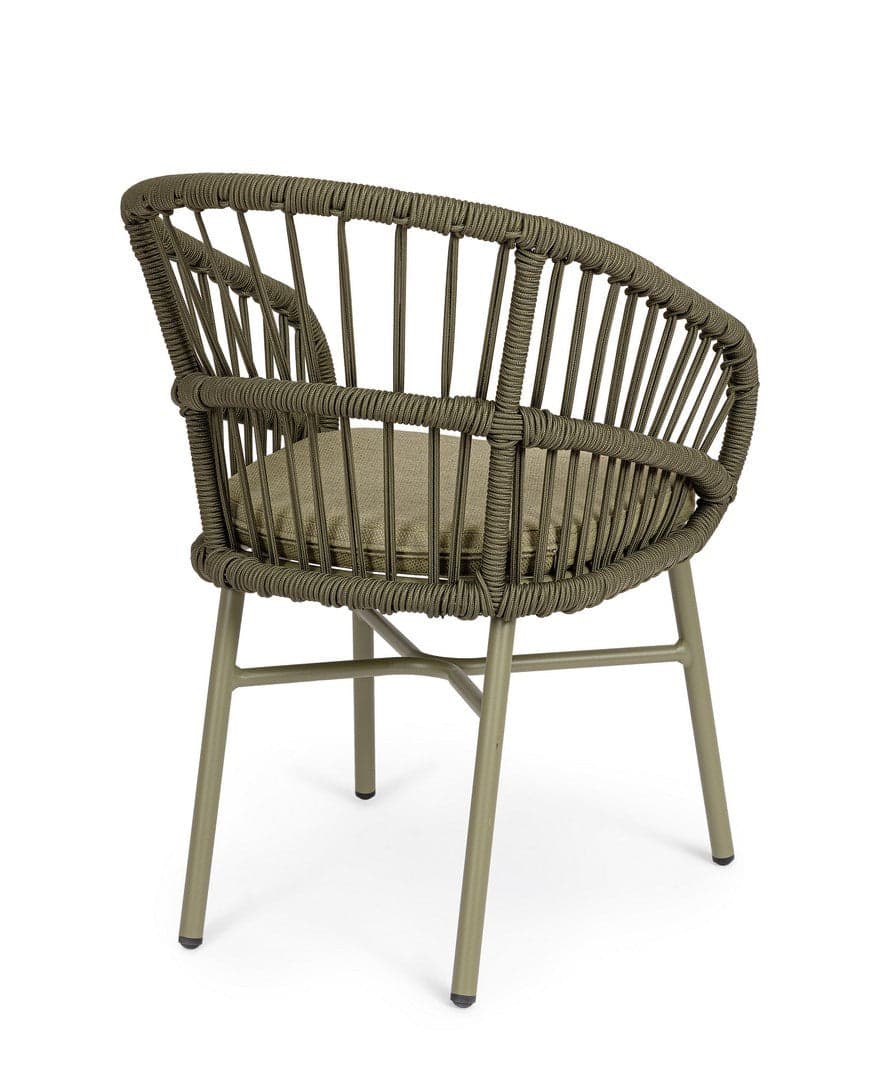 Sedia "Odivelas" struttura in alluminio con cuscino per esterni in Sedie Decor Space - Altamura, commercioVirtuoso.it