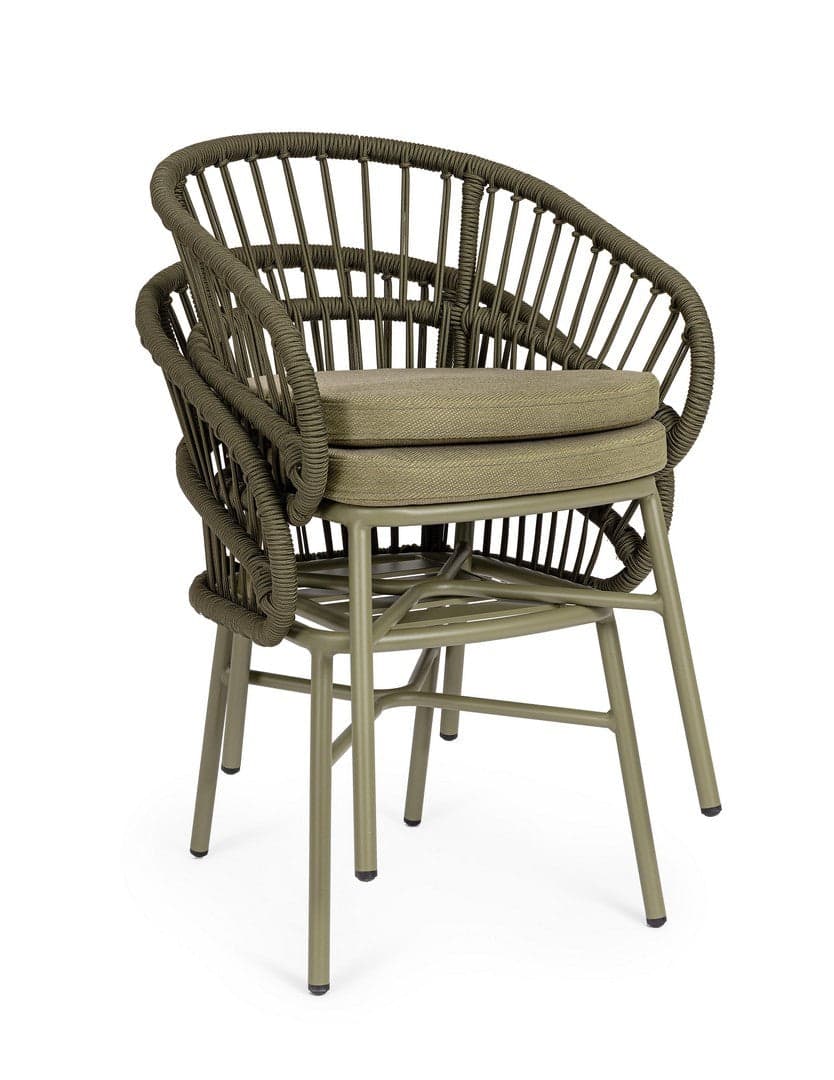 Sedia "Odivelas" struttura in alluminio con cuscino per esterni in Sedie Decor Space - Altamura, commercioVirtuoso.it