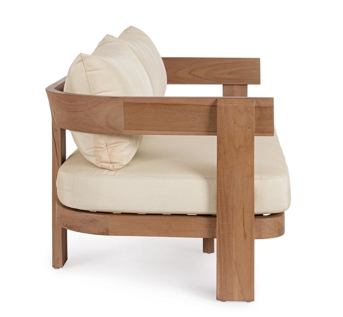 Divano "Evora" struttura in teak con cuscini da giardino e veranda in Set di mobili Decor Space - Altamura, commercioVirtuoso.it