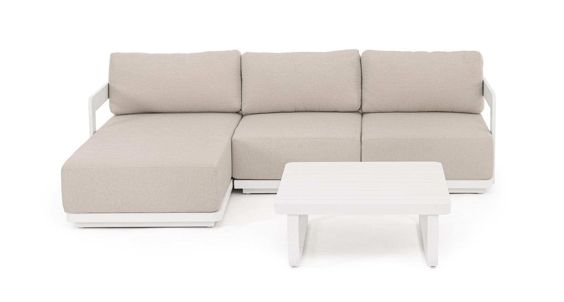 Salotto con poltrone e tavolino "Mariel" struttura in alluminio per veranda e giardino in Set di mobili Decor Space - Altamura, commercioVirtuoso.it