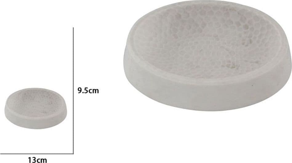 PIATTO PORTA SAPONE PIATTINO SAPONETTA BIANCO LAVORATO ACCESSORIO ARREDO BAGNO 10437 - 2
