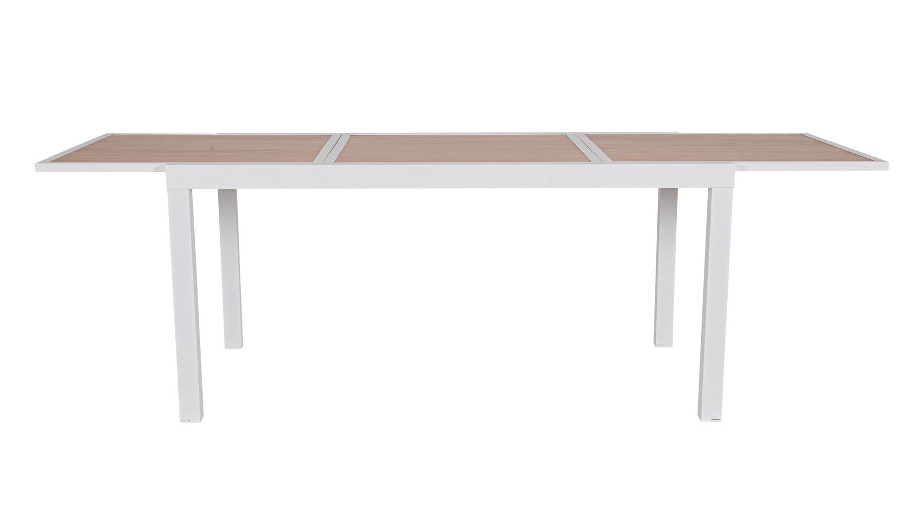 Tavolo "Hilija" struttura in alluminio verniciato a polvere piano effetto legno per arredo casa in Tavoli da sala da pranzo Decor Space - Altamura, commercioVirtuoso.it