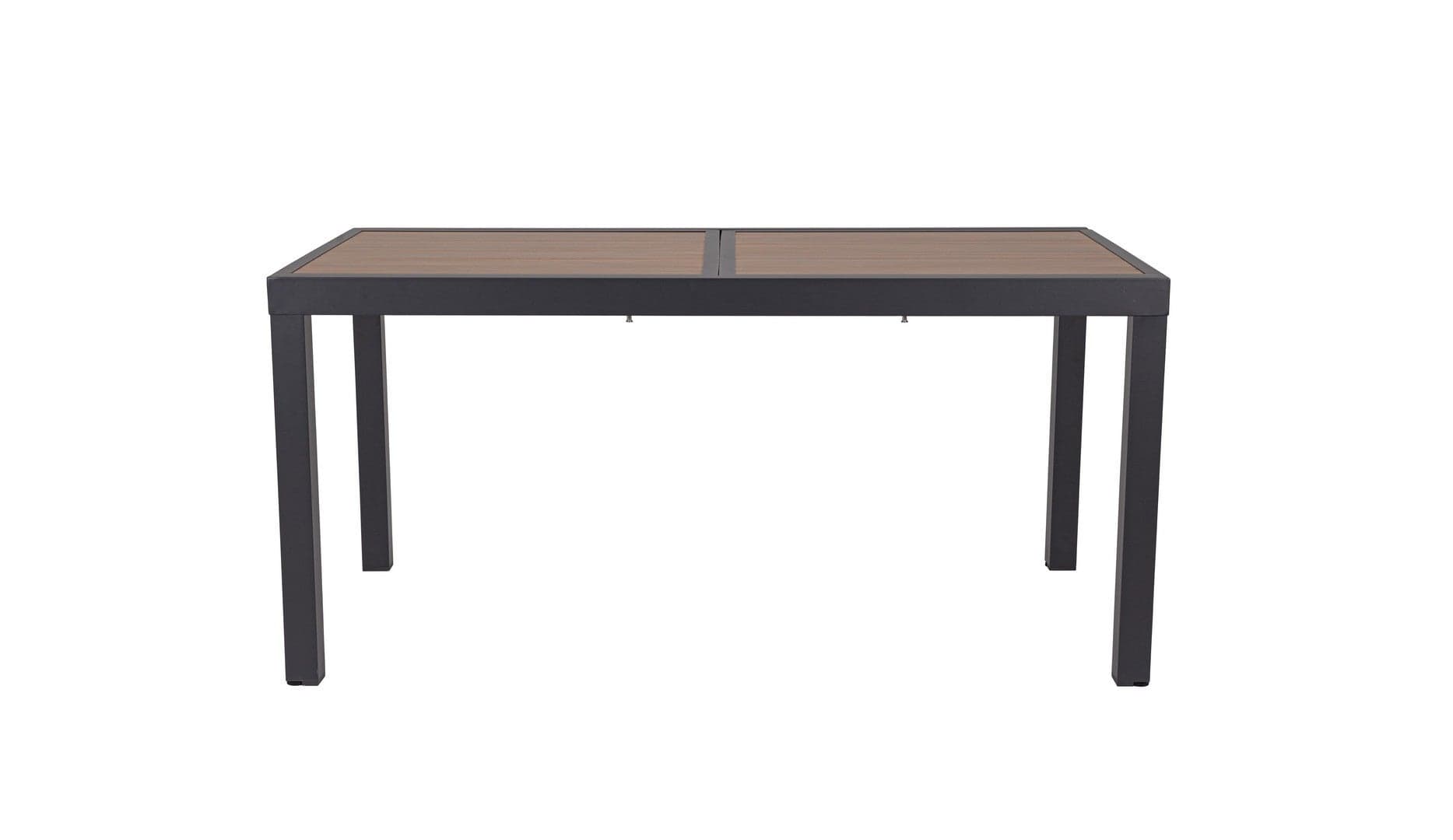 Tavolo "Hilija" struttura in alluminio verniciato a polvere piano effetto legno per arredo casa in Tavoli da sala da pranzo Decor Space - Altamura, commercioVirtuoso.it