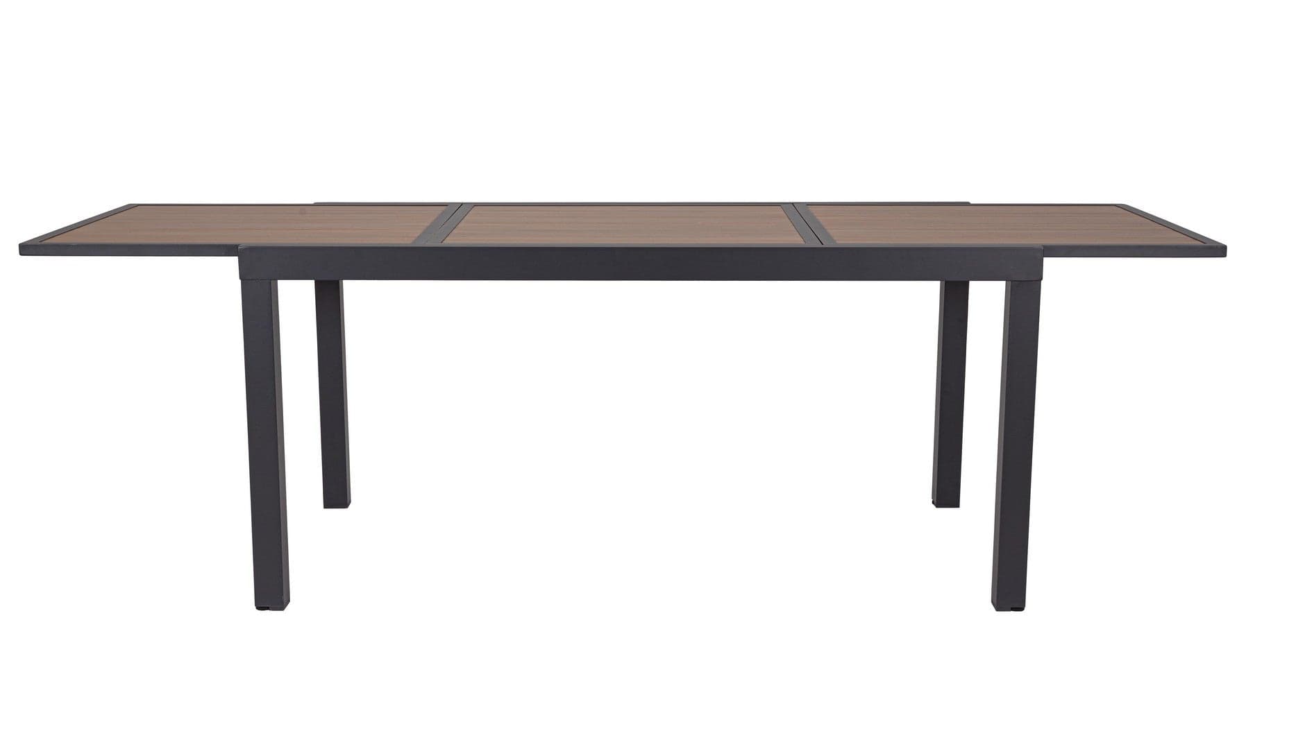 Tavolo "Hilija" struttura in alluminio verniciato a polvere piano effetto legno per arredo casa in Tavoli da sala da pranzo Decor Space - Altamura, commercioVirtuoso.it