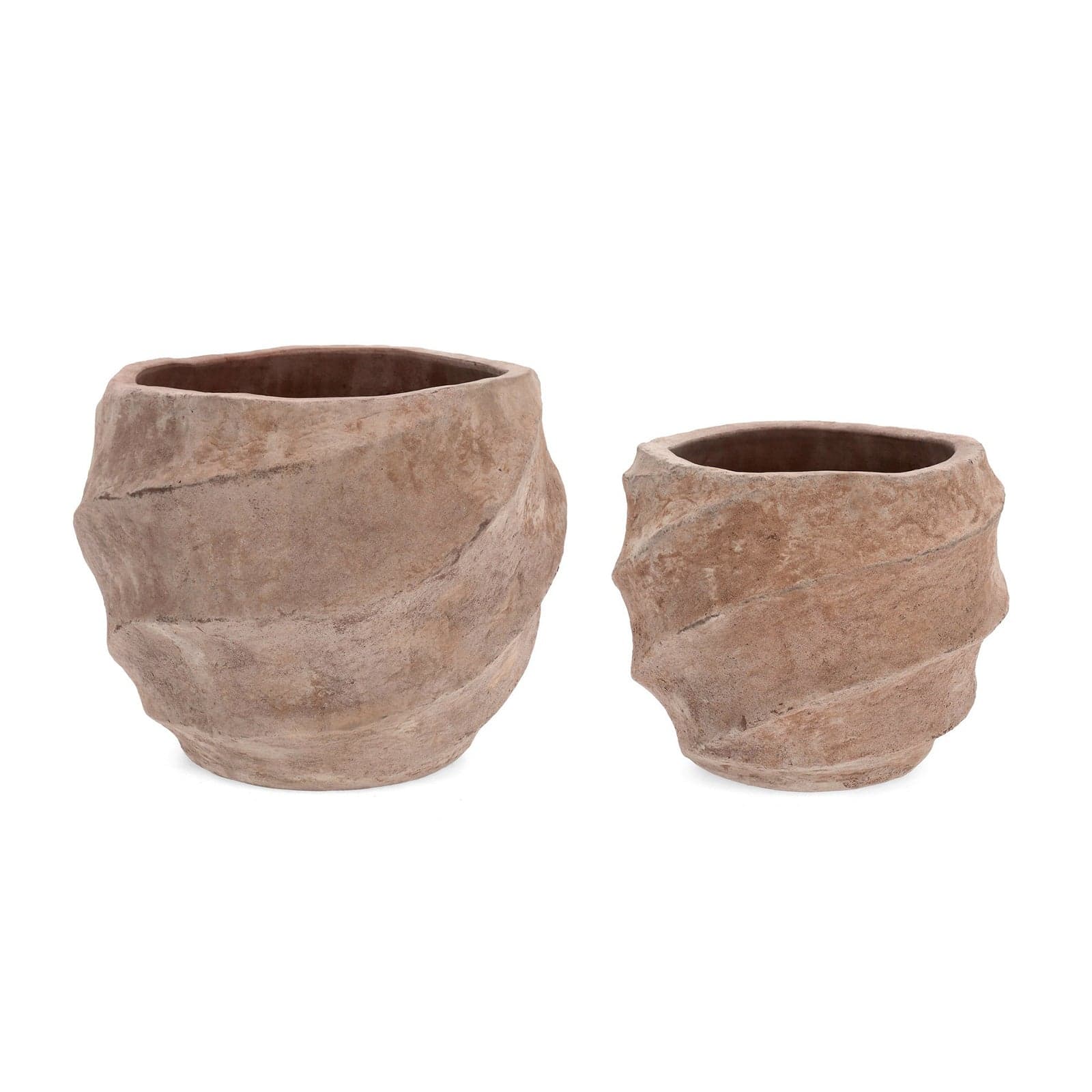 Vasi "Teide" basso in Terracotta Brunita per uso interno ed esterno set da 2 in Vasi tradizionali Decor Space - Altamura, commercioVirtuoso.it