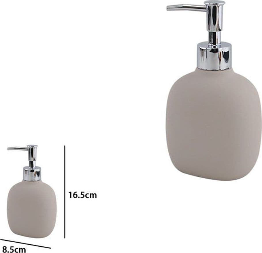 DISPENSER SAPONE LIQUIDO TORTORA IN ABS CON POMPA CROMO PER BAGNO ACCESSORIO 87813 - 2