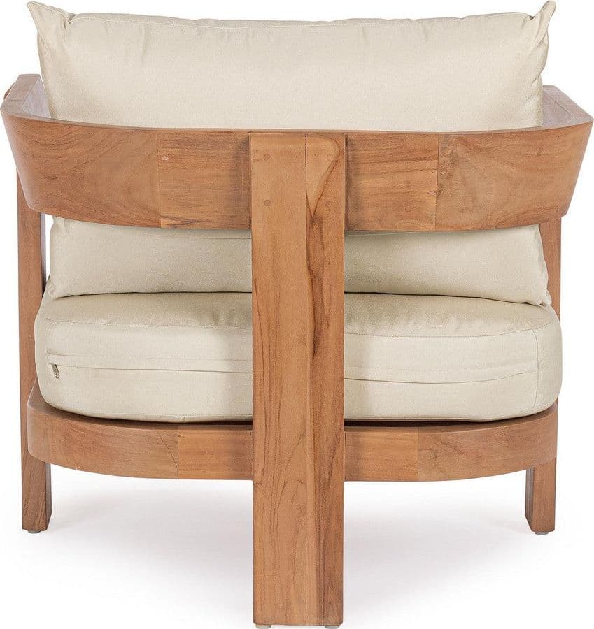 Poltrona "Evora" struttura in teak con cuscini da giardino e veranda in Sedie per tavolo da giardino Decor Space - Altamura, commercioVirtuoso.it