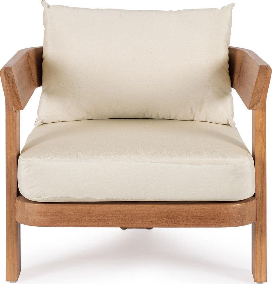 Poltrona "Evora" struttura in teak con cuscini da giardino e veranda in Sedie per tavolo da giardino Decor Space - Altamura, commercioVirtuoso.it