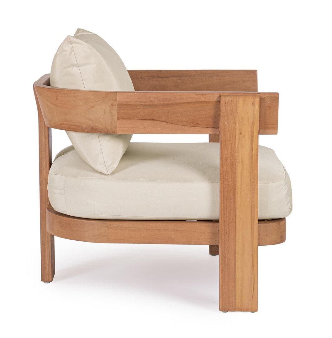 Poltrona "Evora" struttura in teak con cuscini da giardino e veranda in Sedie per tavolo da giardino Decor Space - Altamura, commercioVirtuoso.it