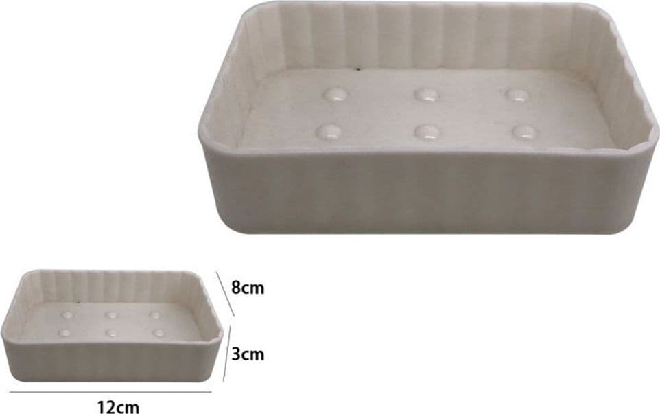 PORTA SAPONE SUPPORTO SAPONETTA DA BAGNO RETTANGOLARE RIGATO ACCESSORIO ARREDO 79188 - 2