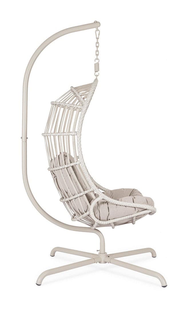 Poltrona sospesa "Phuket" in acciaio verniciata a polvere da giardino e veranda in Dondoli coperti Decor Space - Altamura, commercioVirtuoso.it
