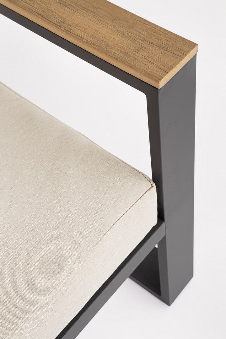 Salotto con poltrone e tavolino "Leandro" struttura in alluminio per veranda e giardino in Set di mobili Decor Space - Altamura, commercioVirtuoso.it